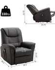 Aosom Brown Faux Leather Power Lift Reclining Chair with Remote Control, image 4