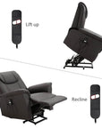 Aosom Brown Faux Leather Power Lift Reclining Chair with Remote Control, image 6