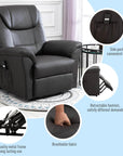 Aosom Brown Faux Leather Power Lift Reclining Chair with Remote Control, image 7