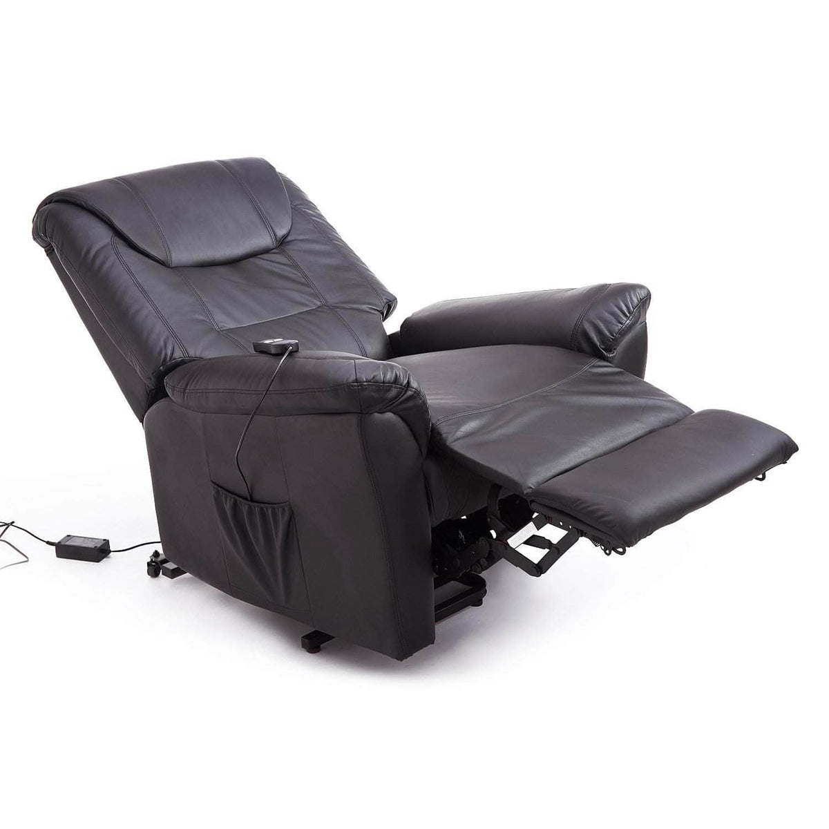 Aosom Brown Faux Leather Power Lift Reclining Chair with Remote Control, image 2