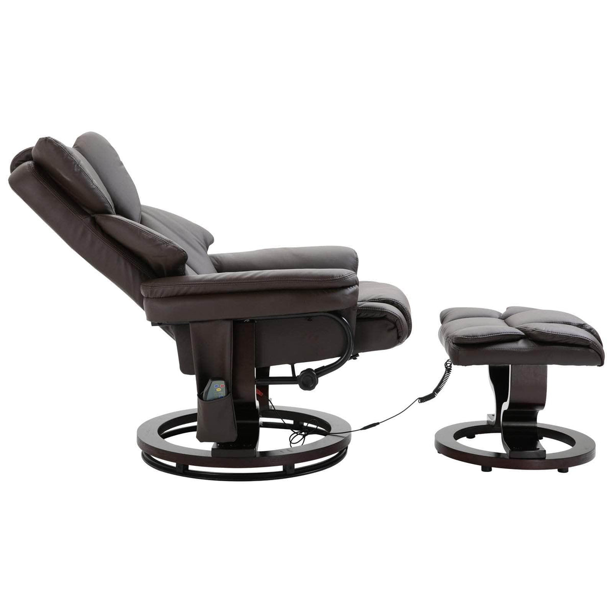 Aosom 10 Vibration Point Massage Reclining Chair and Ottoman in Faux Leather, image 6