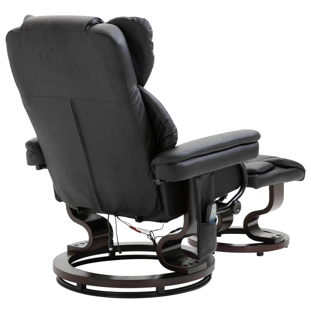 Aosom 10 Vibration Point Massage Reclining Chair and Ottoman in Faux Leather, image 13