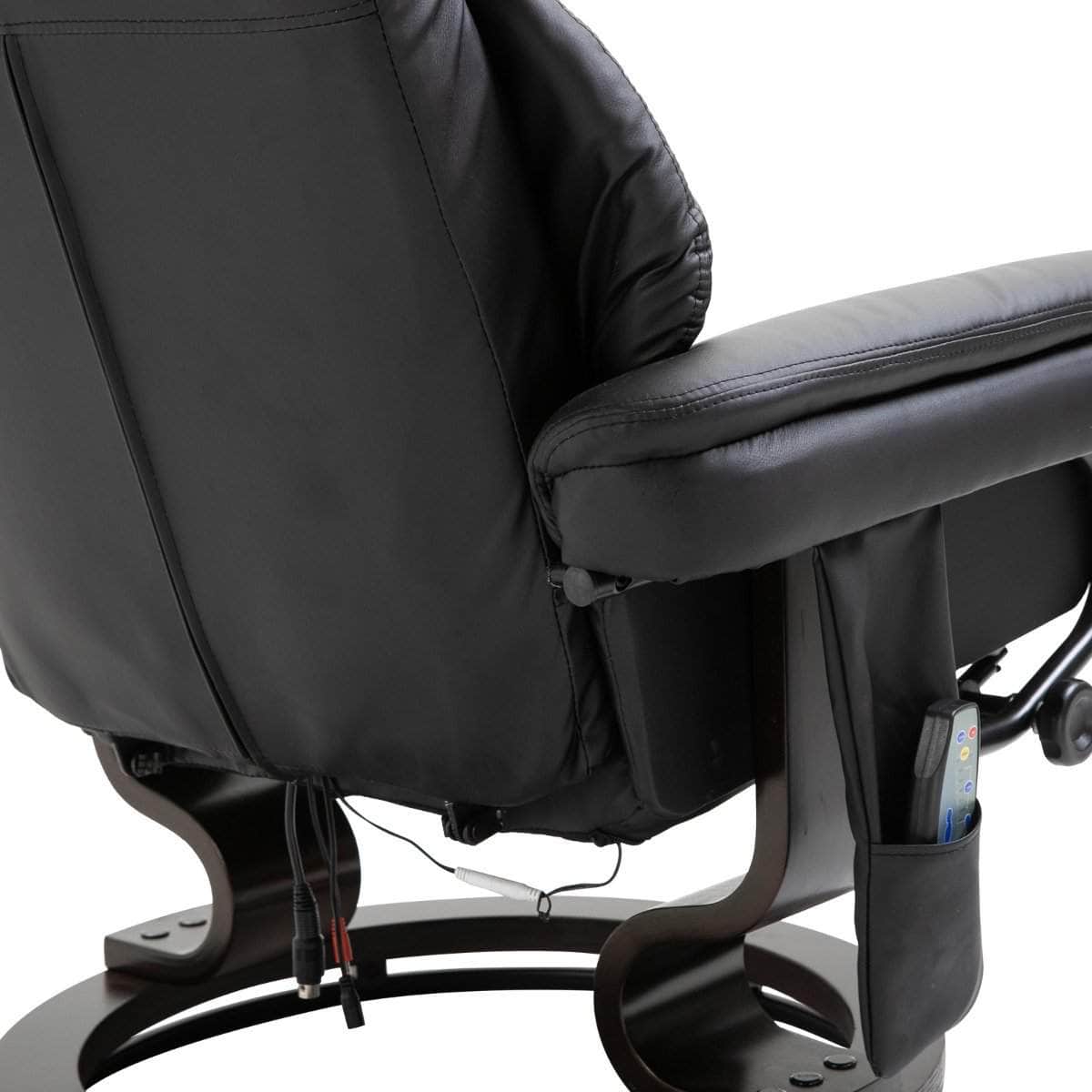Aosom 10 Vibration Point Massage Reclining Chair and Ottoman in Faux Leather, image 16