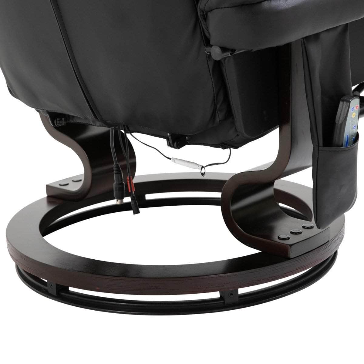 Aosom 10 Vibration Point Massage Reclining Chair and Ottoman in Faux Leather, image 17