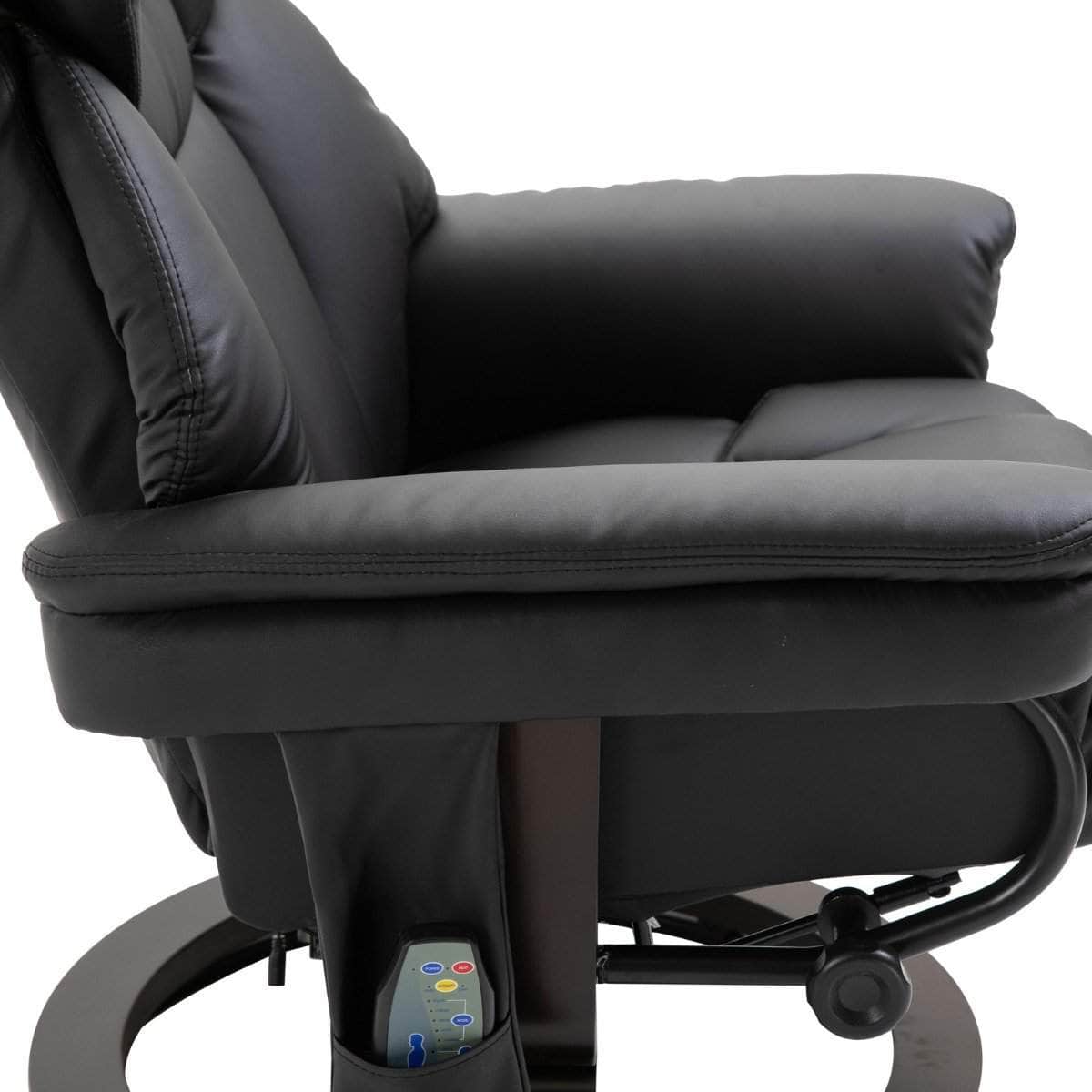Aosom 10 Vibration Point Massage Reclining Chair and Ottoman in Faux Leather, image 18