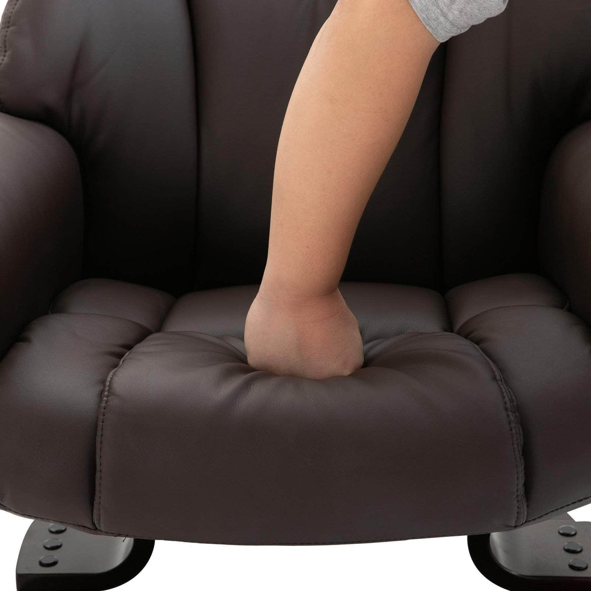 Aosom 10 Vibration Point Massage Reclining Chair and Ottoman in Faux Leather, image 9