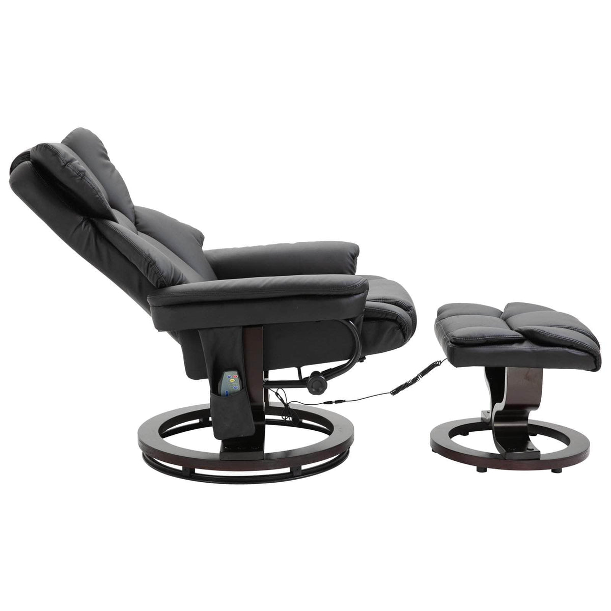 Aosom 10 Vibration Point Massage Reclining Chair and Ottoman in Faux Leather, image 14