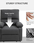 Aosom Linen Reclining Chair with Plush Padded Back, image 6