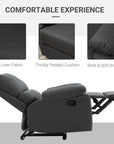 Aosom Linen Reclining Chair with Plush Padded Back, image 5