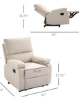 Aosom Linen Reclining Chair with Plush Padded Back, image 12