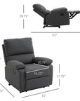 Aosom Linen Reclining Chair with Plush Padded Back, image 3