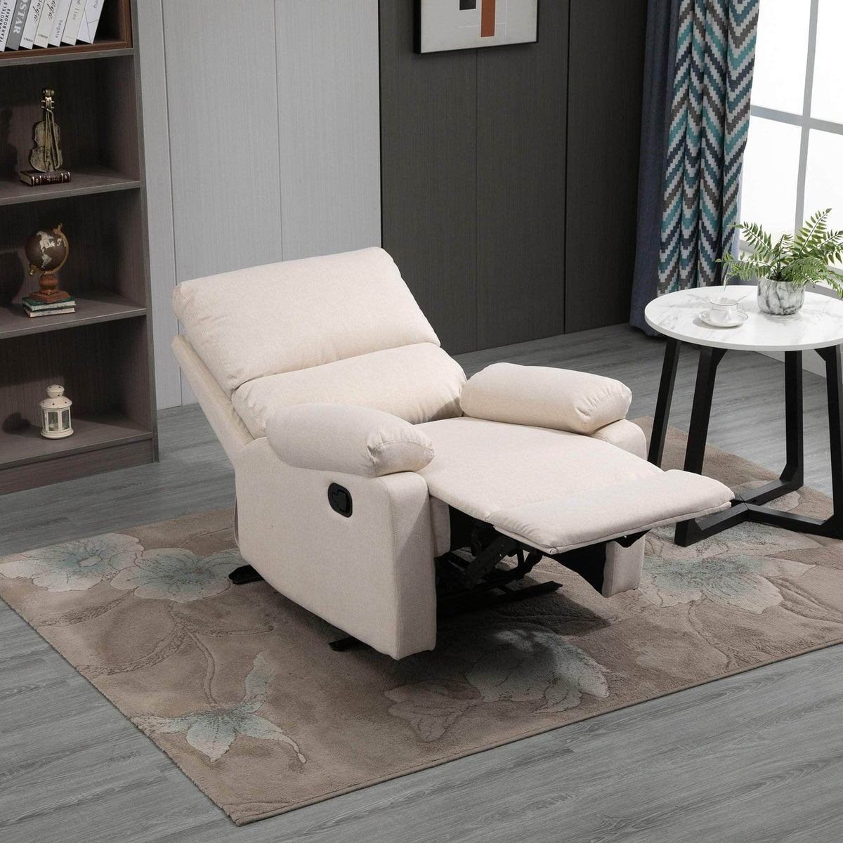Aosom Linen Reclining Chair with Plush Padded Back, image 10