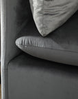 Aosom 82.7" Wide Velvet Reversible Sectional Sofa in Grey, image 9