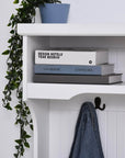 Aosom Entryway Coat and Shoe Hall Tree with Storage Cupboard Bench in White, image 5