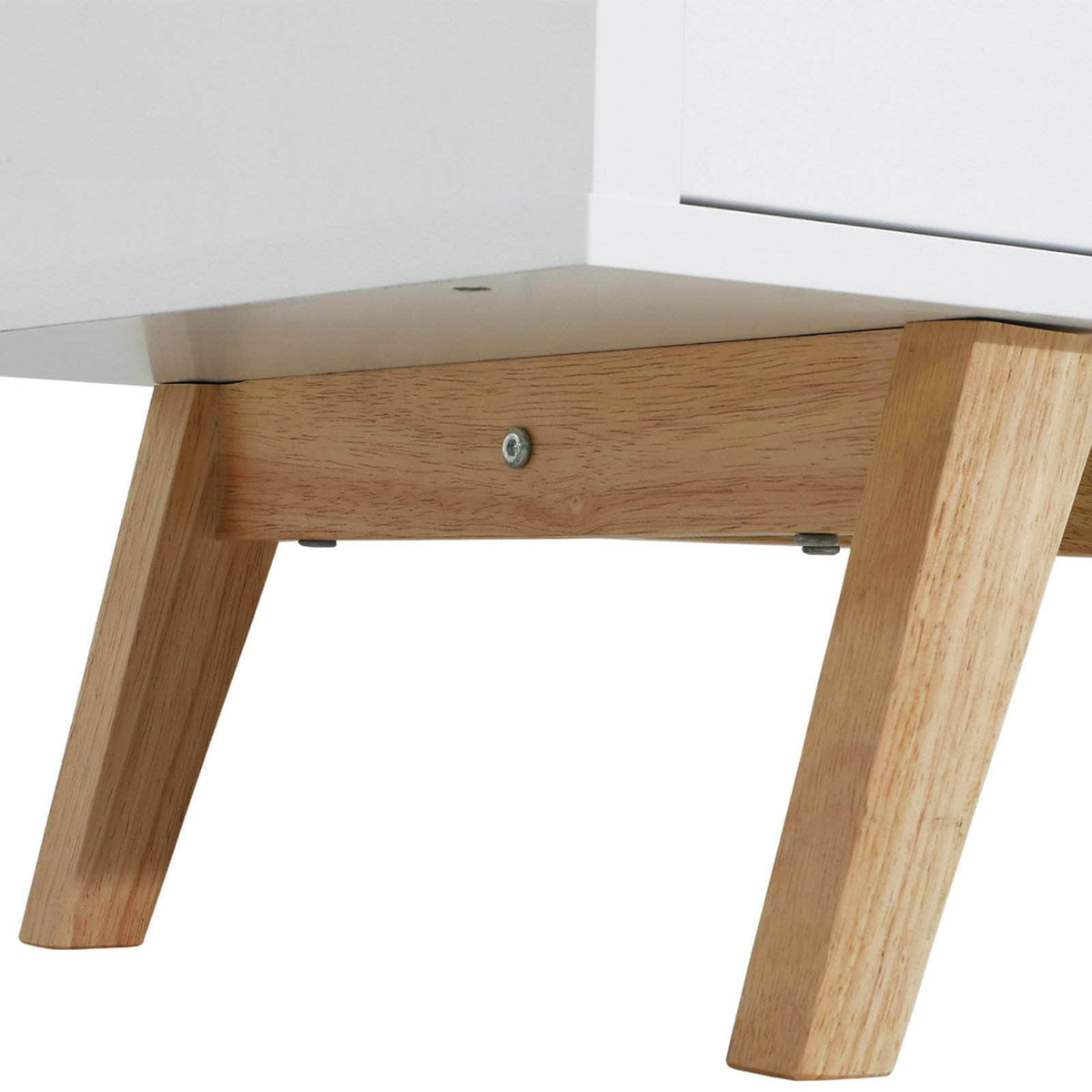 Aosom TV Stand with Two Cabinets and Shelves in White, image 9