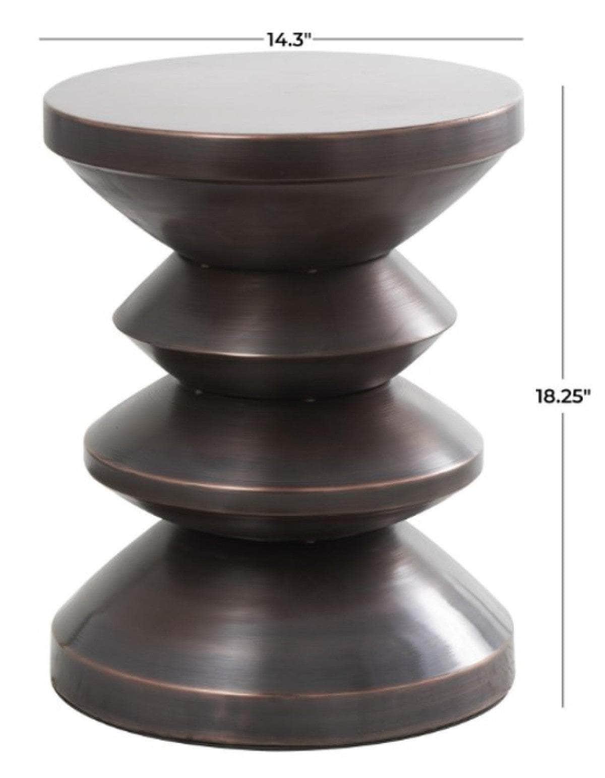 Brassex Inc. Xanthe Round Metal Accent Table, image 2