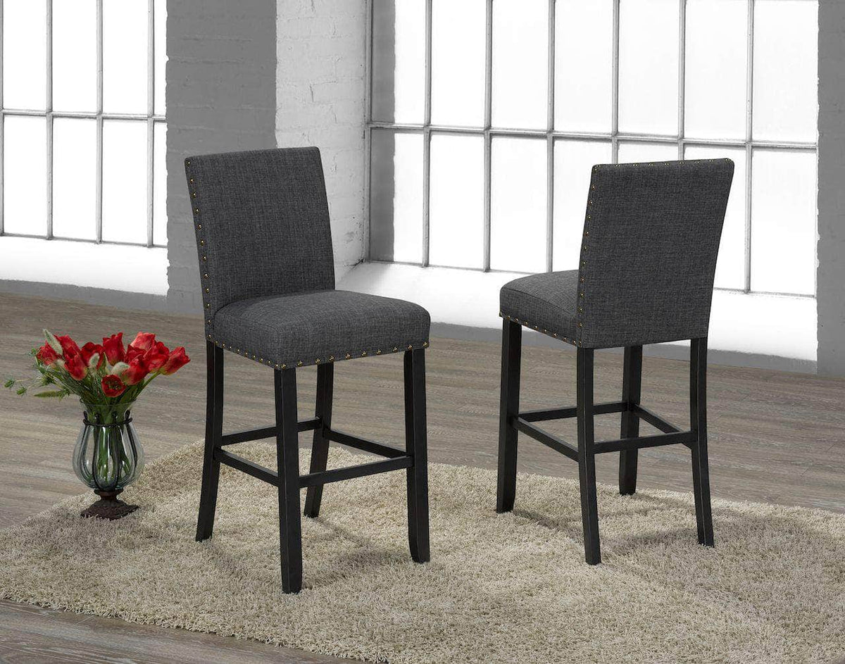 Brassex Inc. Avery Fabric Bar Stool with Nailhead Trim (Set Of 2), image 1