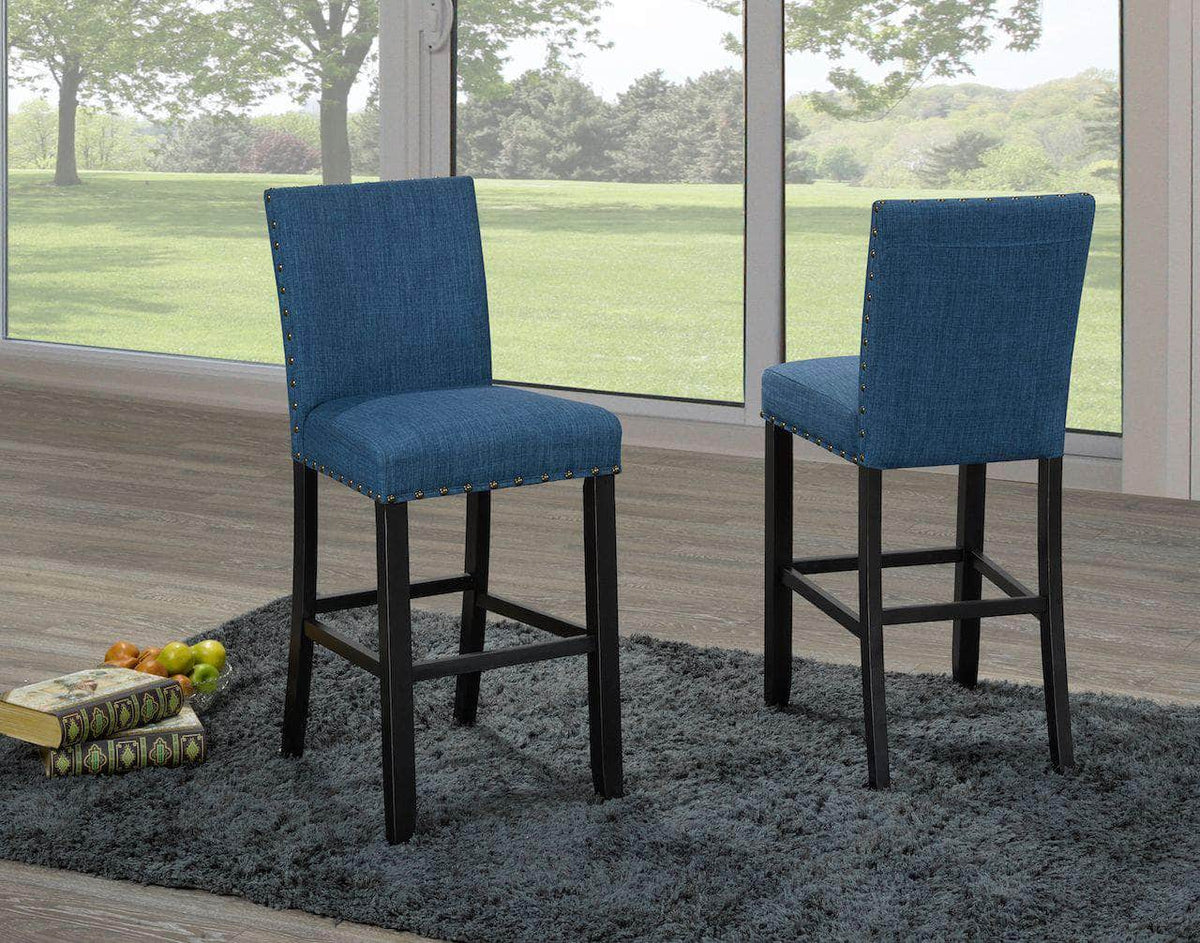 Brassex Inc. Avery Fabric Bar Stool with Nailhead Trim (Set Of 2), image 3
