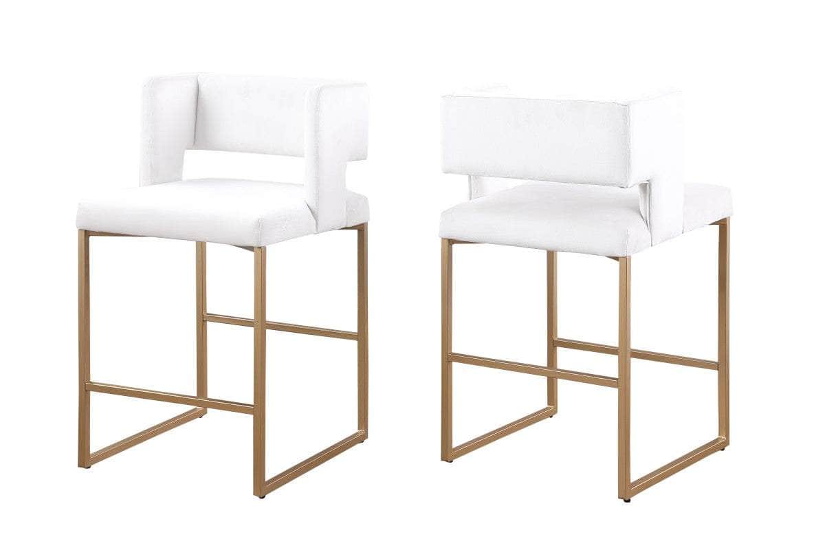 Brassex Inc. Anthony Velvet Fabric Bar Stool (Set Of 2), image 5