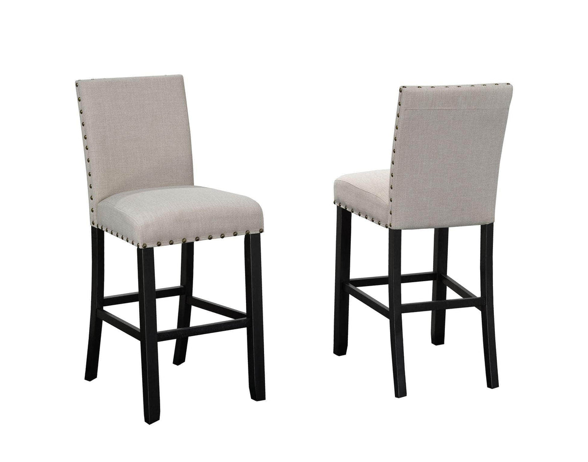Brassex Inc. Avery Fabric Bar Stool with Nailhead Trim (Set Of 2), image 6