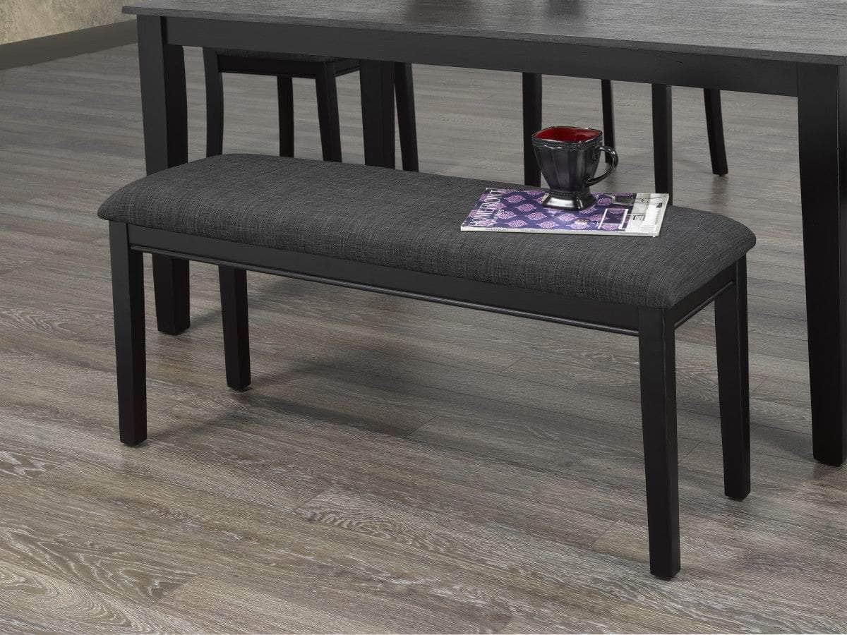 Brassex Inc. Accent Upholstered Dining Bench in Grey and Black, image 1