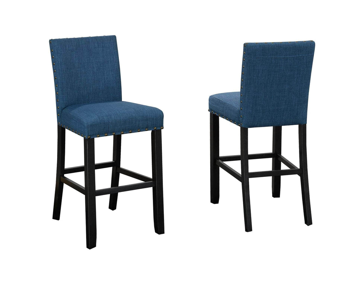 Brassex Inc. Avery Fabric Bar Stool with Nailhead Trim (Set Of 2), image 4