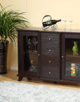 Brassex Inc. Elijah Buffet with 4 Storage Drawers in Dark Cherry, image 1