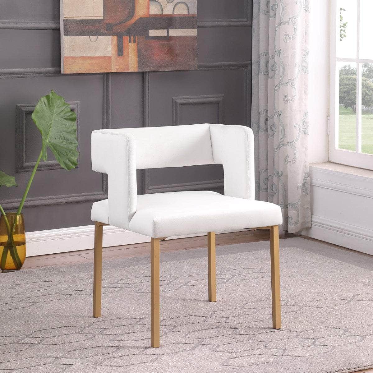Brassex Inc. Anthony Velvet Fabric Dining Chair (Set Of 2), image 5