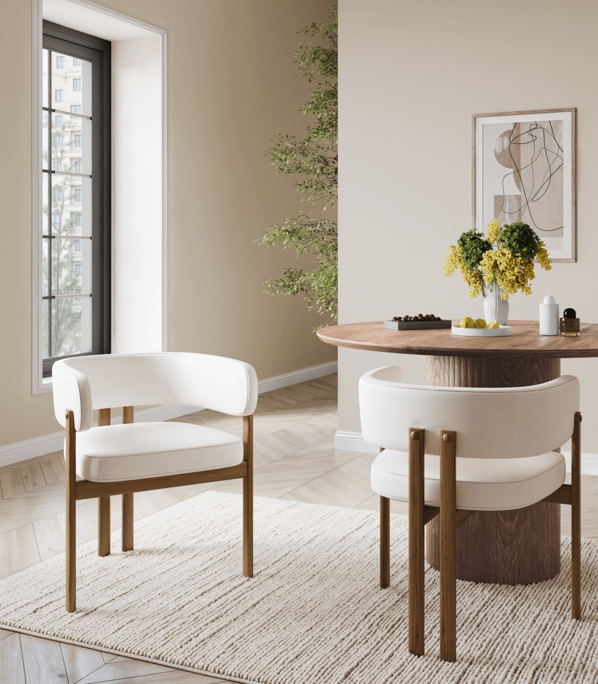 Brassex Inc. Caliste Fabric Dining Chair (Set of 2), image 1