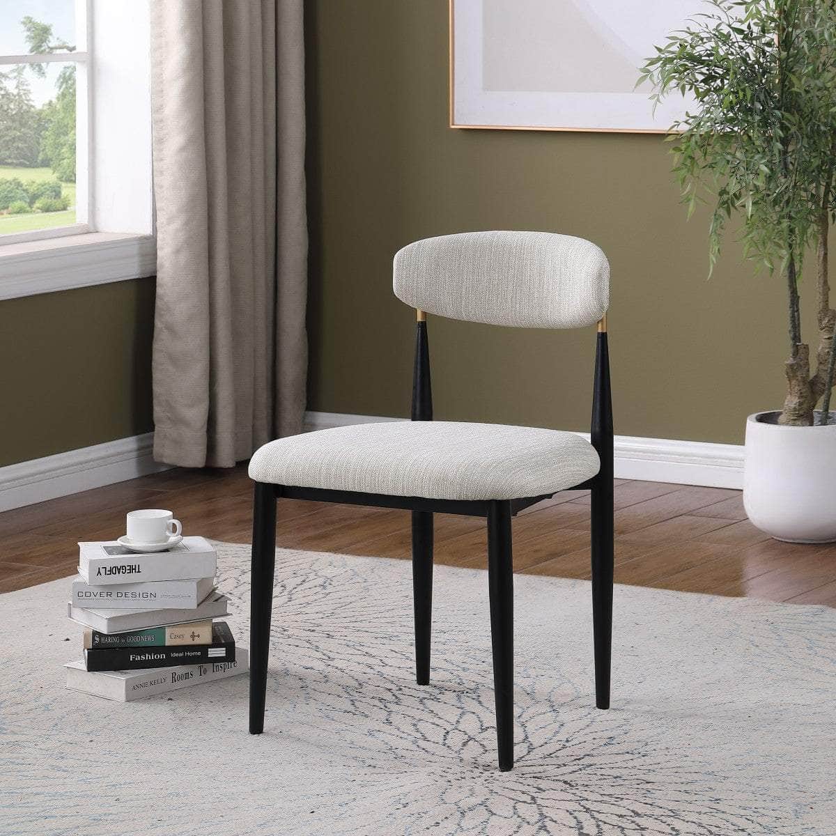 Brassex Inc. Kodi Polyester Fabric Dining Chair (Set Of 2), image 1