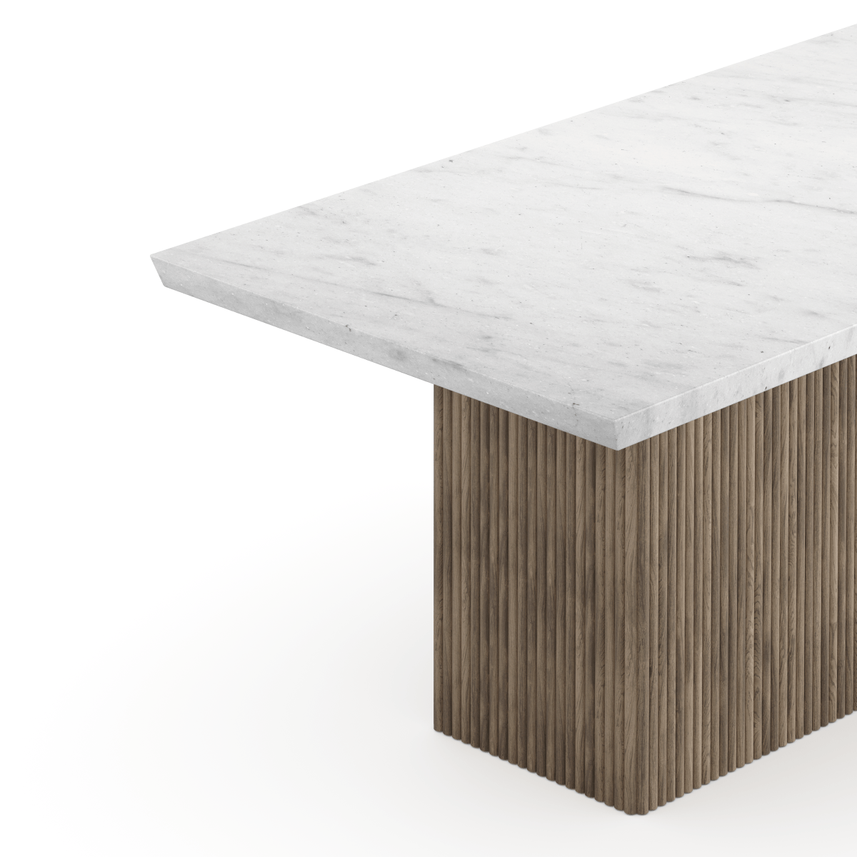 Brassex Inc. Messa Rectangular Marble Top and Solid Wood Base Dining Table in Grey Wash, image 6