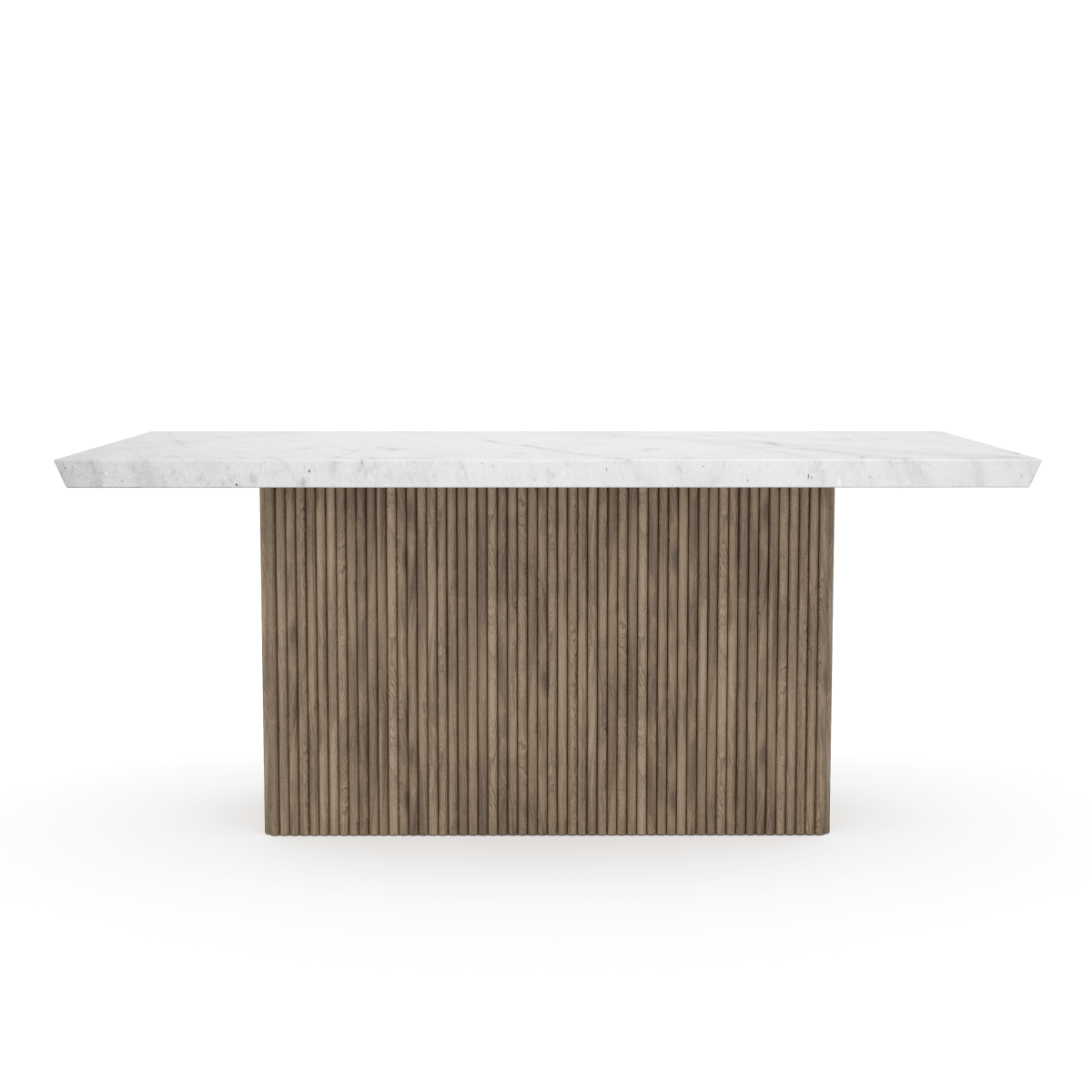 Brassex Inc. Messa Rectangular Marble Top and Solid Wood Base Dining Table in Grey Wash, image 5