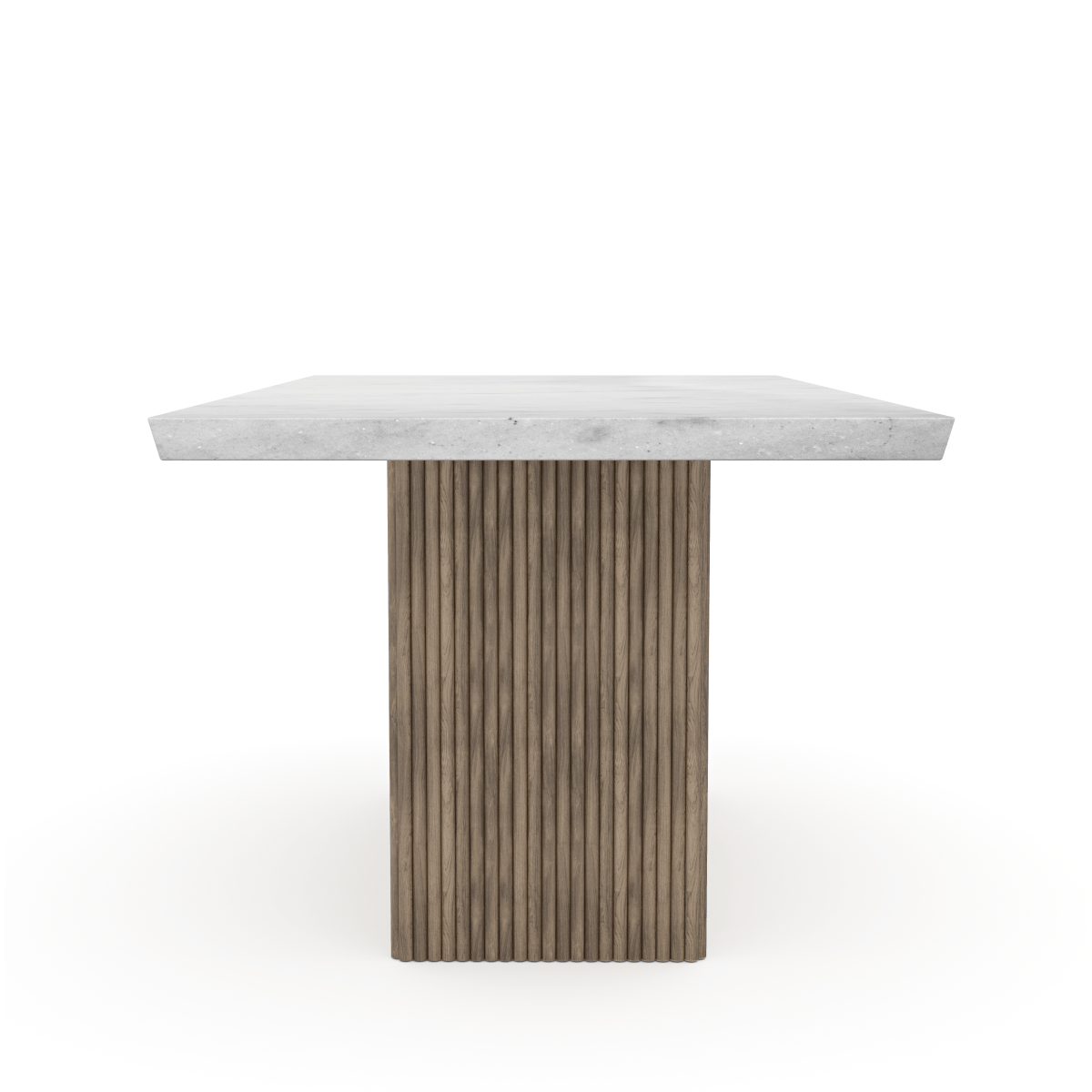 Brassex Inc. Messa Rectangular Marble Top and Solid Wood Base Dining Table in Grey Wash, image 4