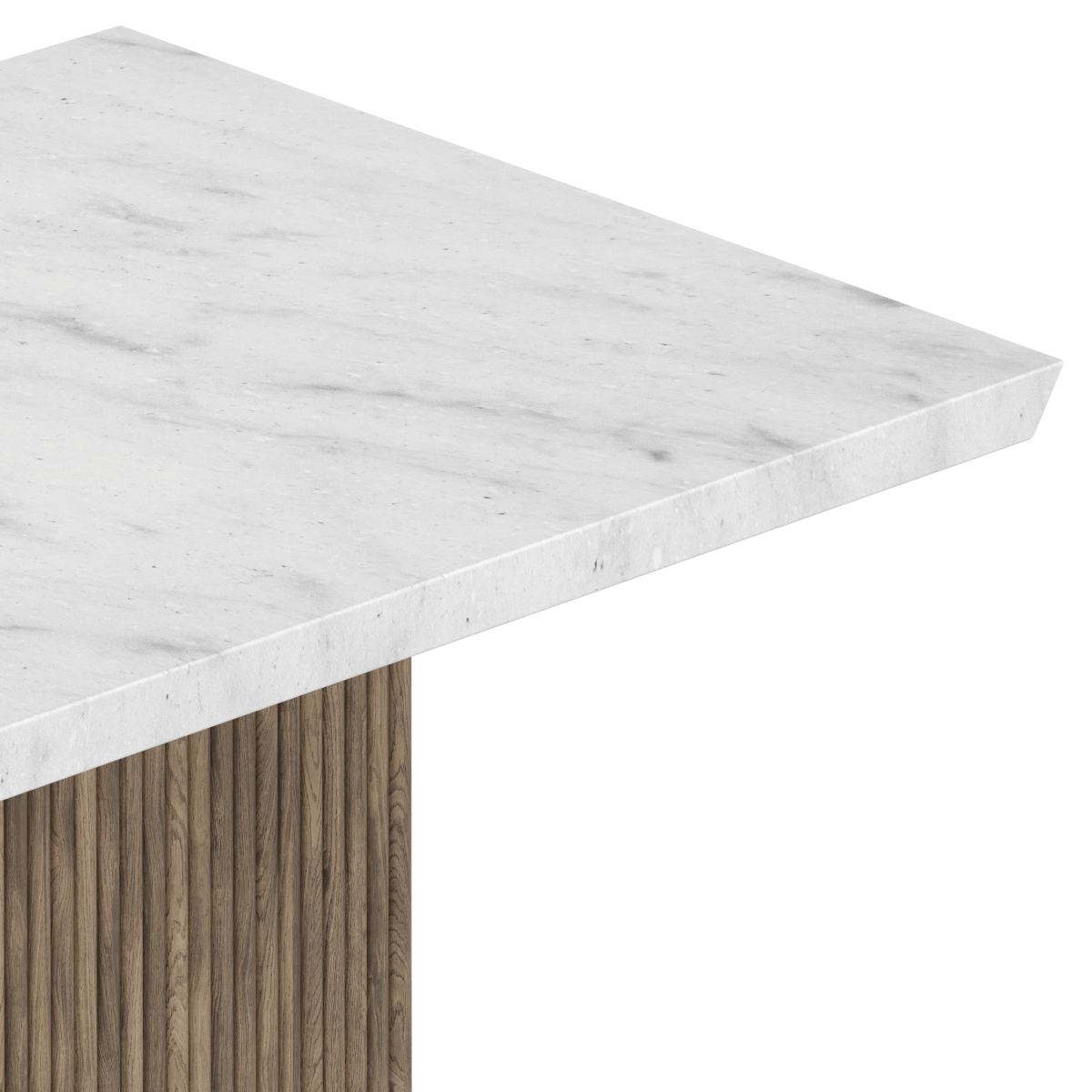Brassex Inc. Messa Rectangular Marble Top and Solid Wood Base Dining Table in Grey Wash, image 3