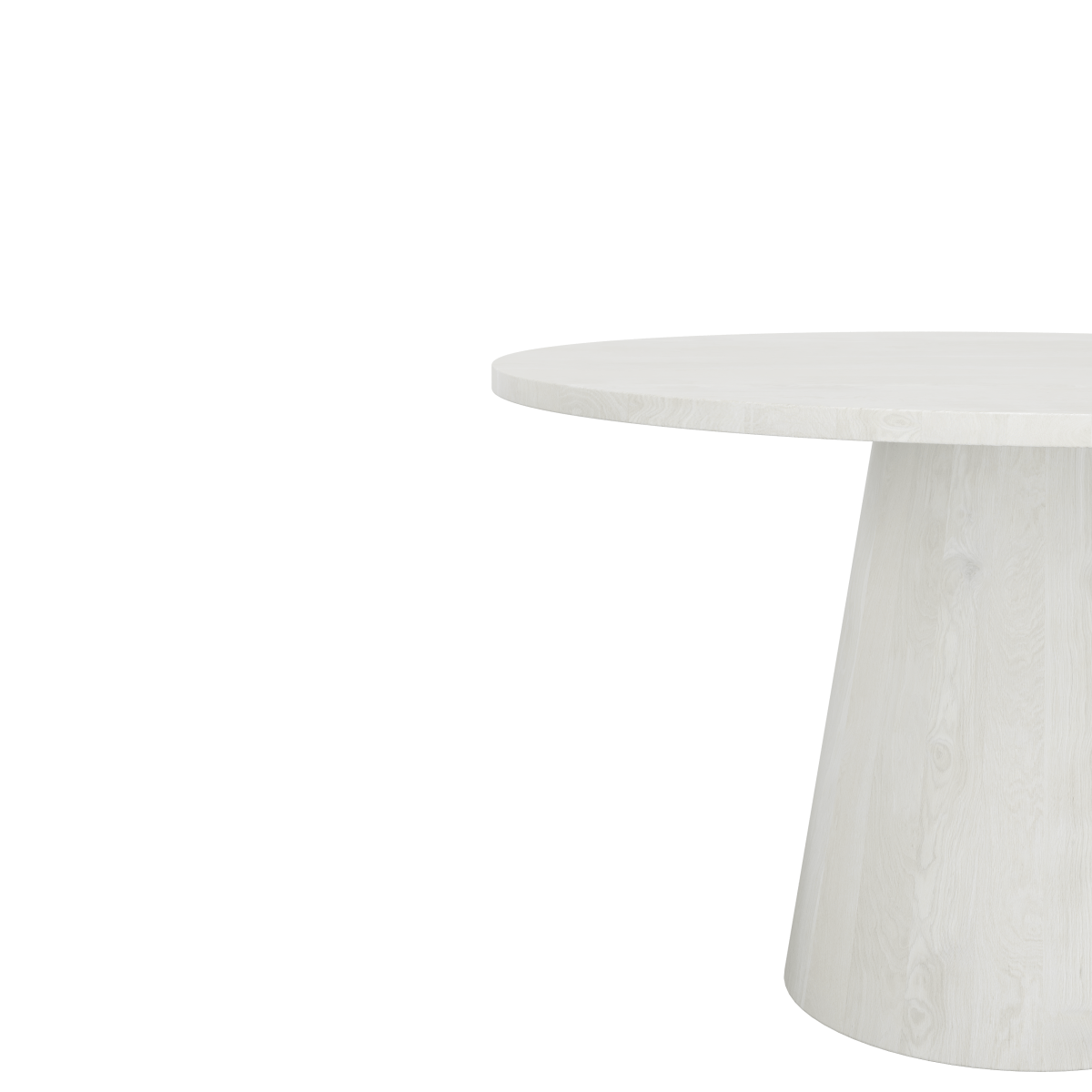Brassex Inc. Wynter Round Solid Wood Pedestal Dining Table in White Vigo, image 4