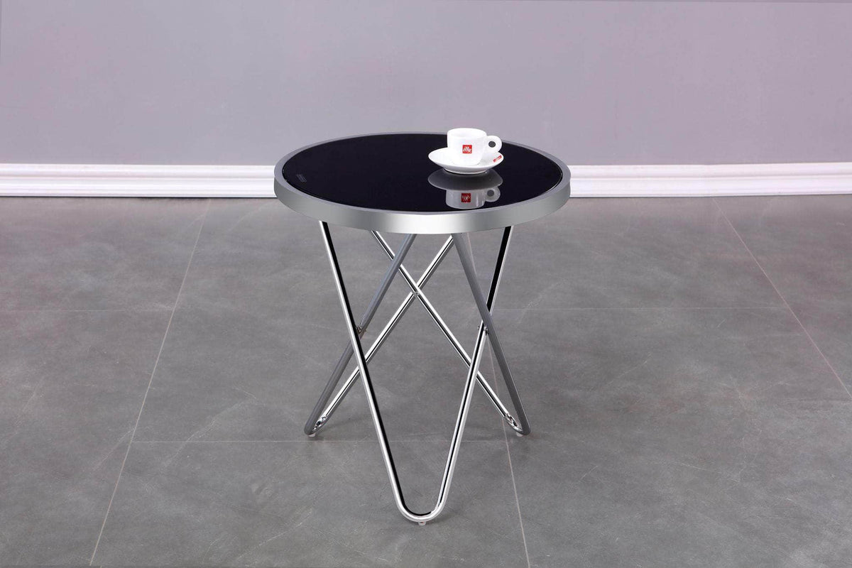 Brassex Inc. Avery Modern Round Glass Top Accent Table, image 1