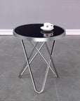 Brassex Inc. Avery Modern Round Glass Top Accent Table, image 1