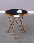 Brassex Inc. Avery Modern Round Glass Top Accent Table, image 3