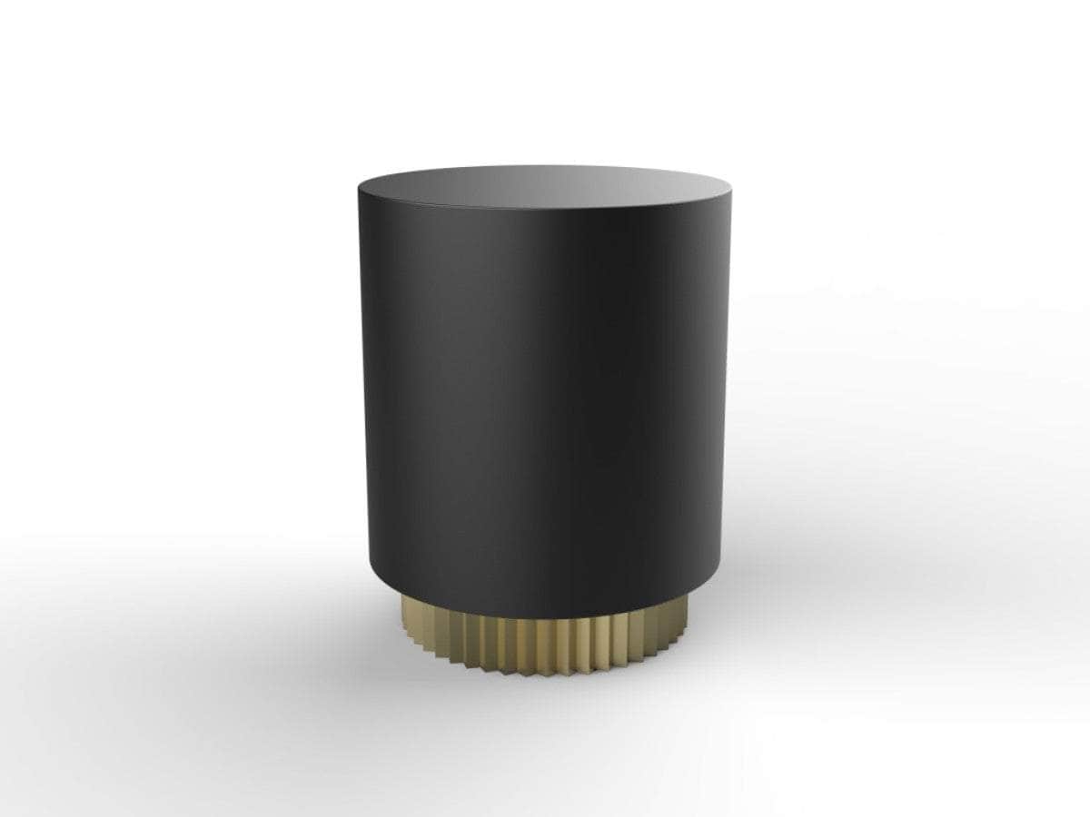 Brassex Inc. Byron Round Metal Top and Solid Wood Base Accent Table in Espresso, image 1