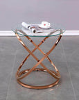 Brassex Inc. Cairo Modern Round Glass Top Accent Table, image 1