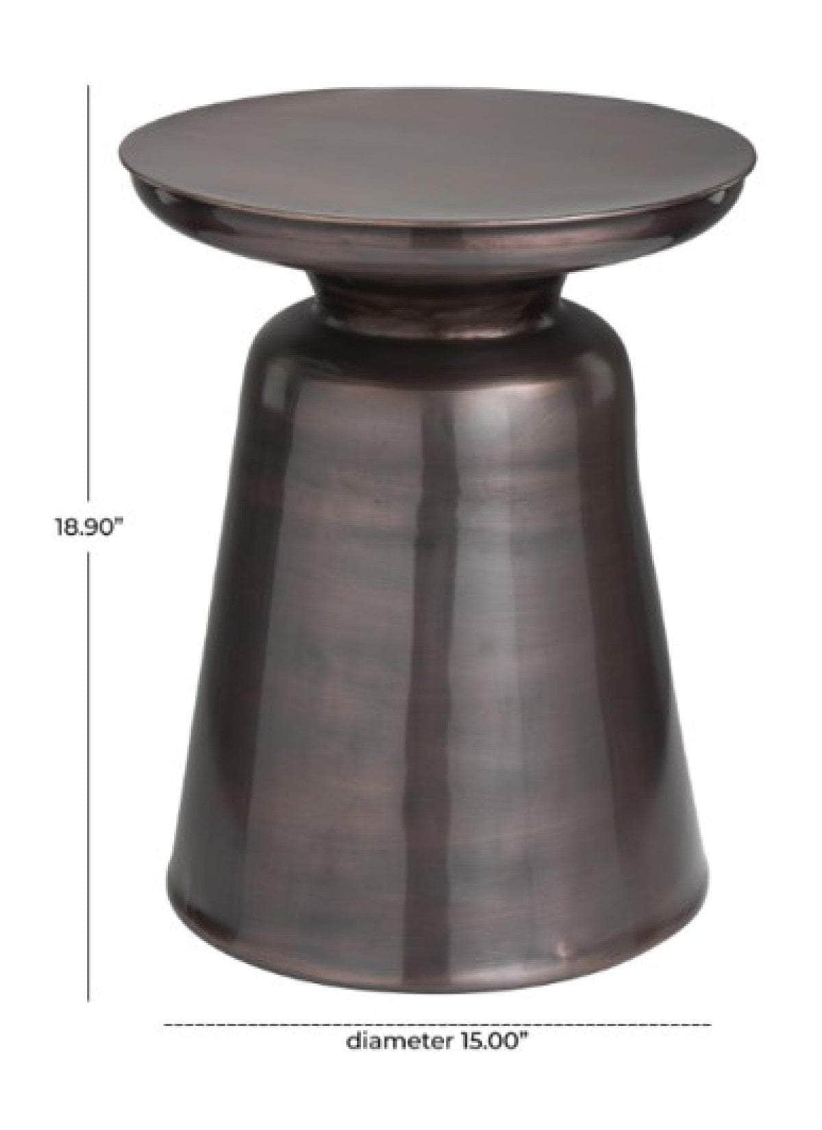 Brassex Inc. Eloise Round Metal Accent Table, image 4
