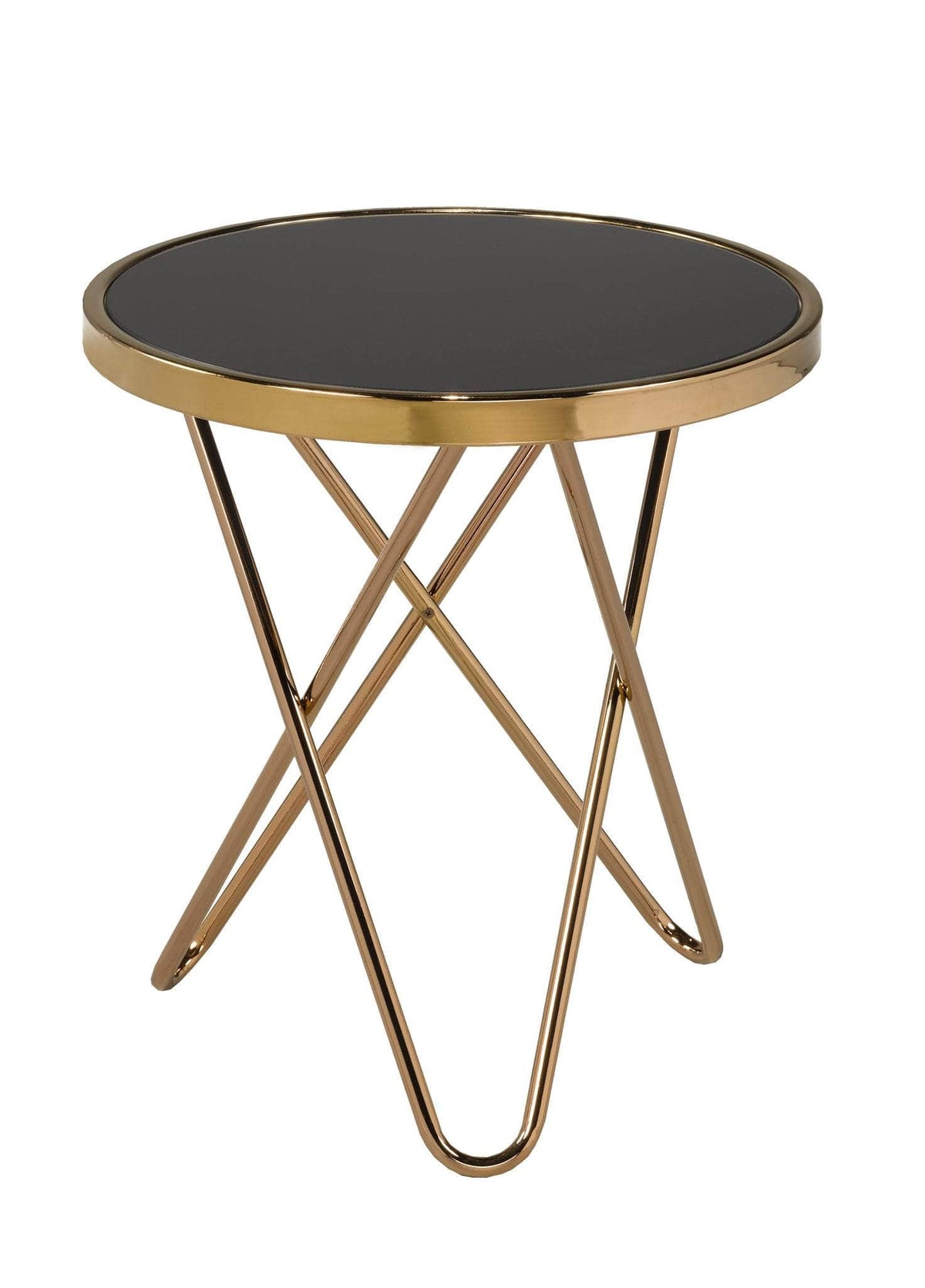Brassex Inc. Avery Modern Round Glass Top Accent Table, image 4