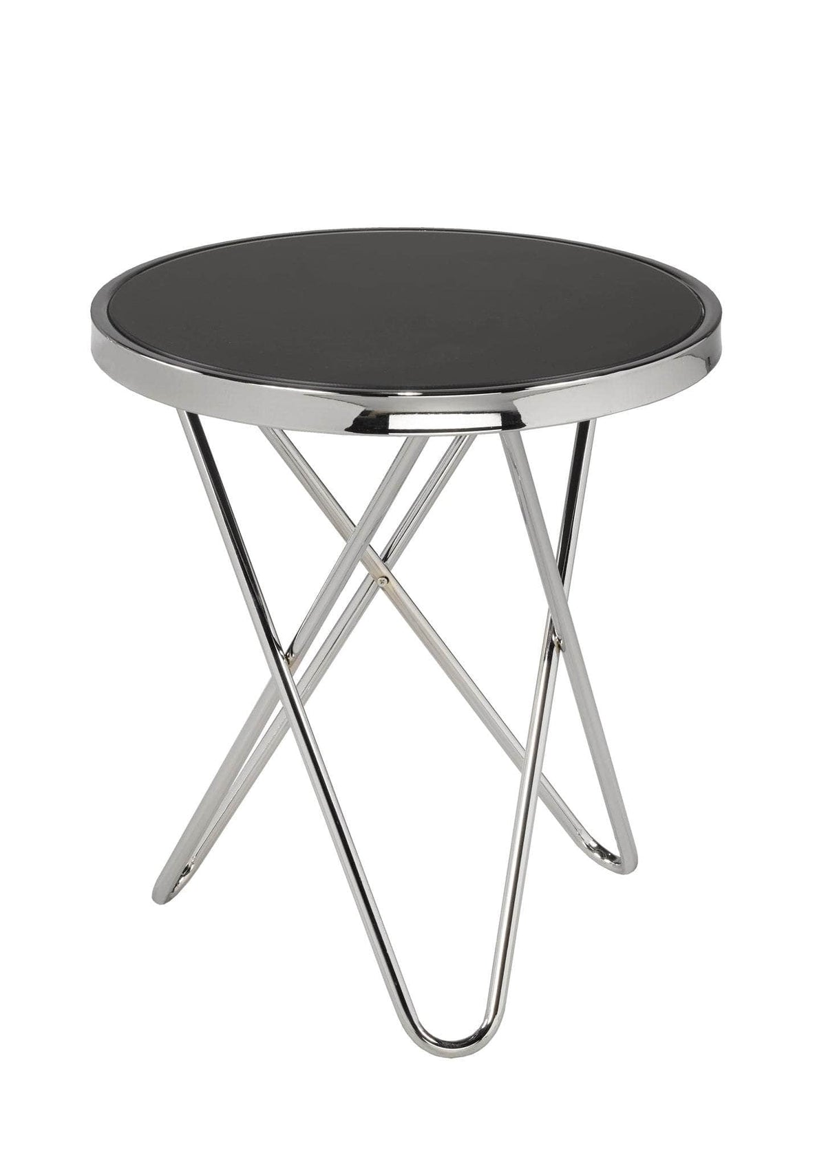 Brassex Inc. Avery Modern Round Glass Top Accent Table, image 2