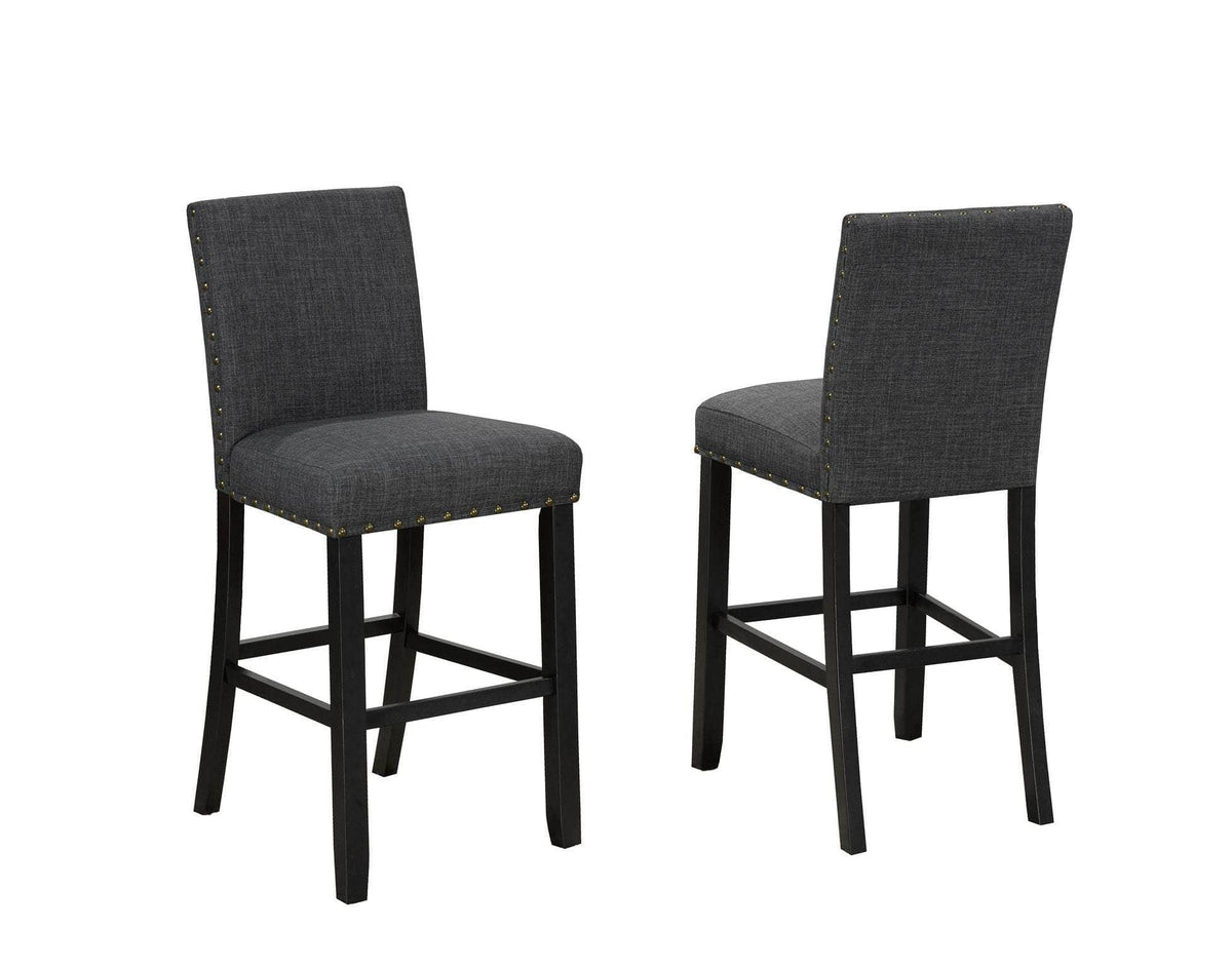 Brassex Inc. Avery Fabric Bar Stool with Nailhead Trim (Set Of 2), image 2
