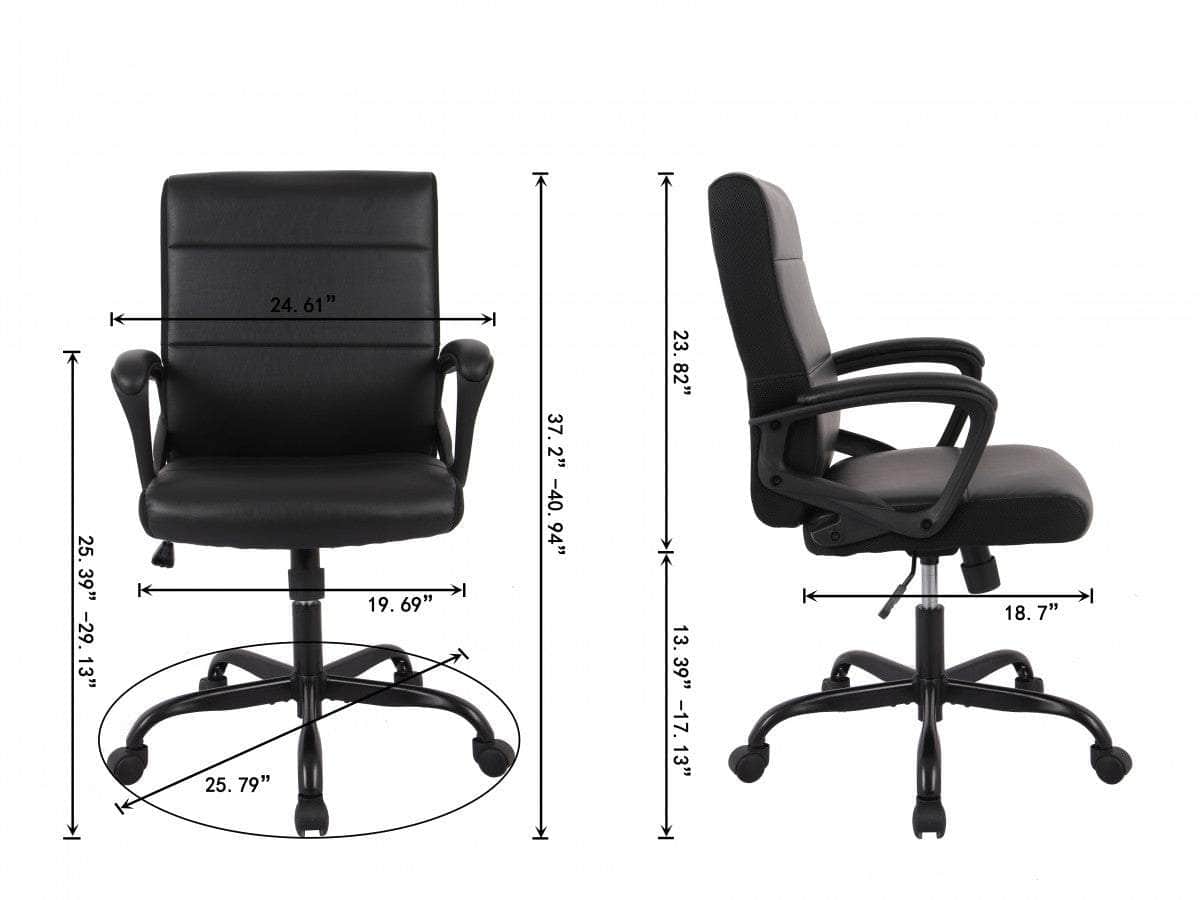Brassex Inc. Adjustable Height Upholstered Office Chair, image 8