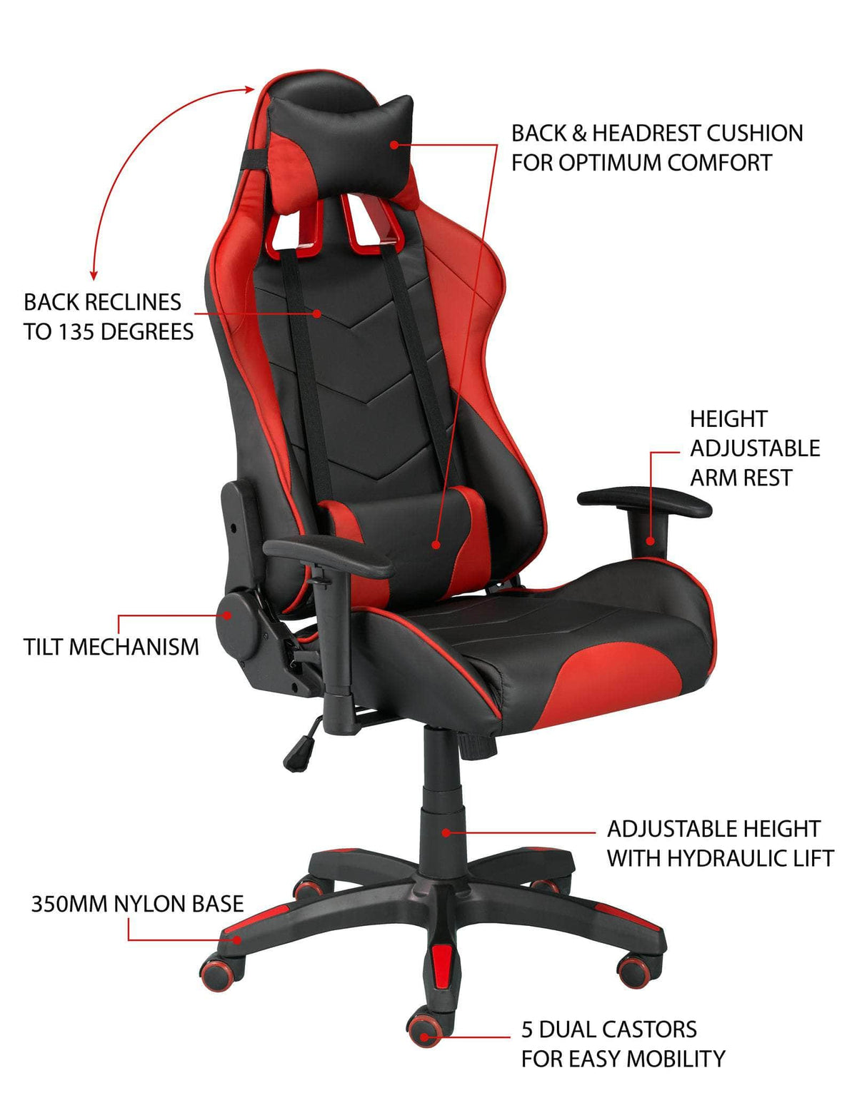 Brassex Inc. Ergonomic Tilt Lift Reclining Office Chair, image 15