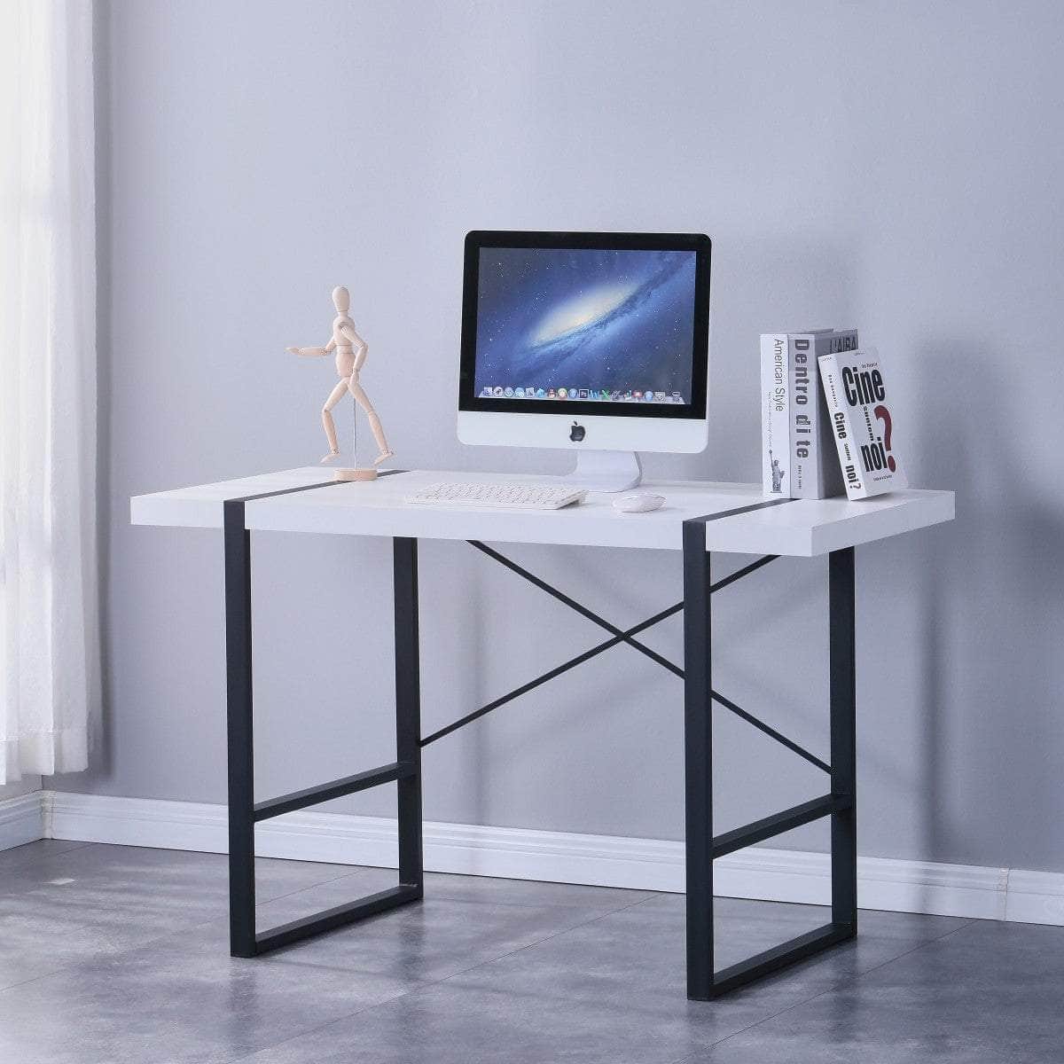 Brassex Inc. Alexis Desk with Metal Frame, image 2