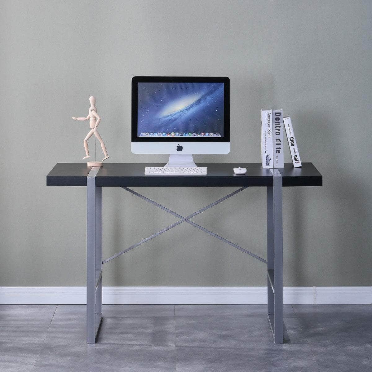 Brassex Inc. Alexis Desk with Metal Frame, image 4