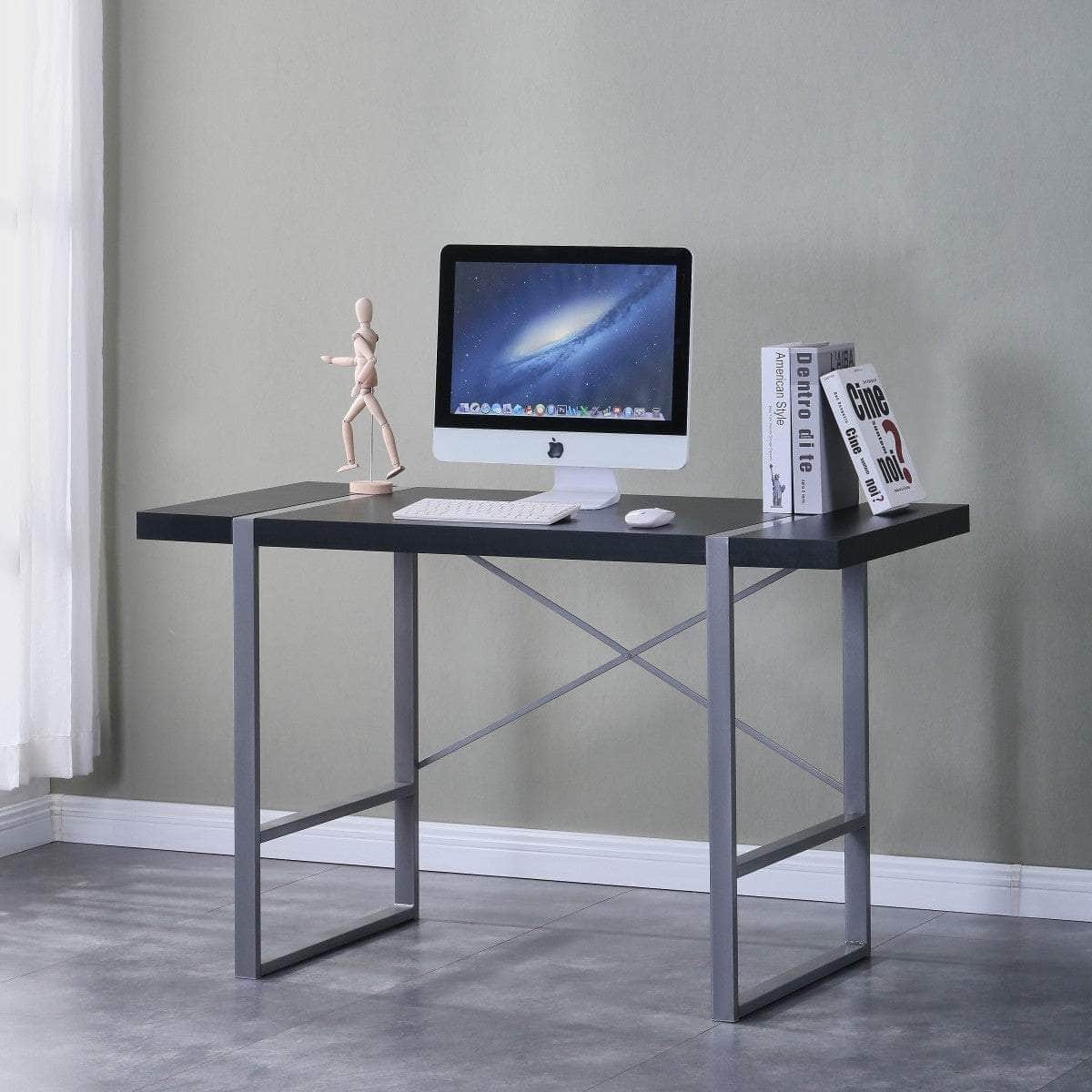Brassex Inc. Alexis Desk with Metal Frame, image 5