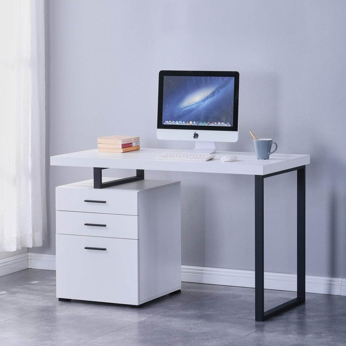 Brassex Inc. Verona Desk with 3 Storage Drawers, image 2